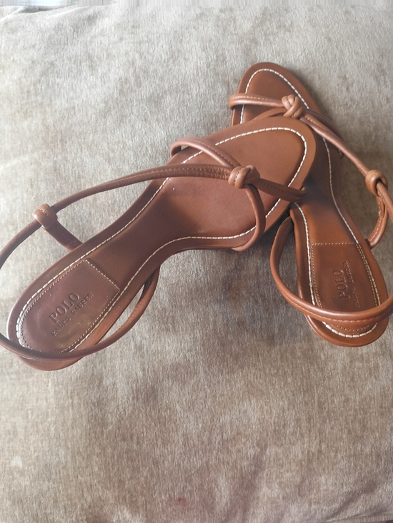 Polo Ralph Lauren Shoes - Polo by Ralph Lauren Tan Leather Knot Strap Sandals